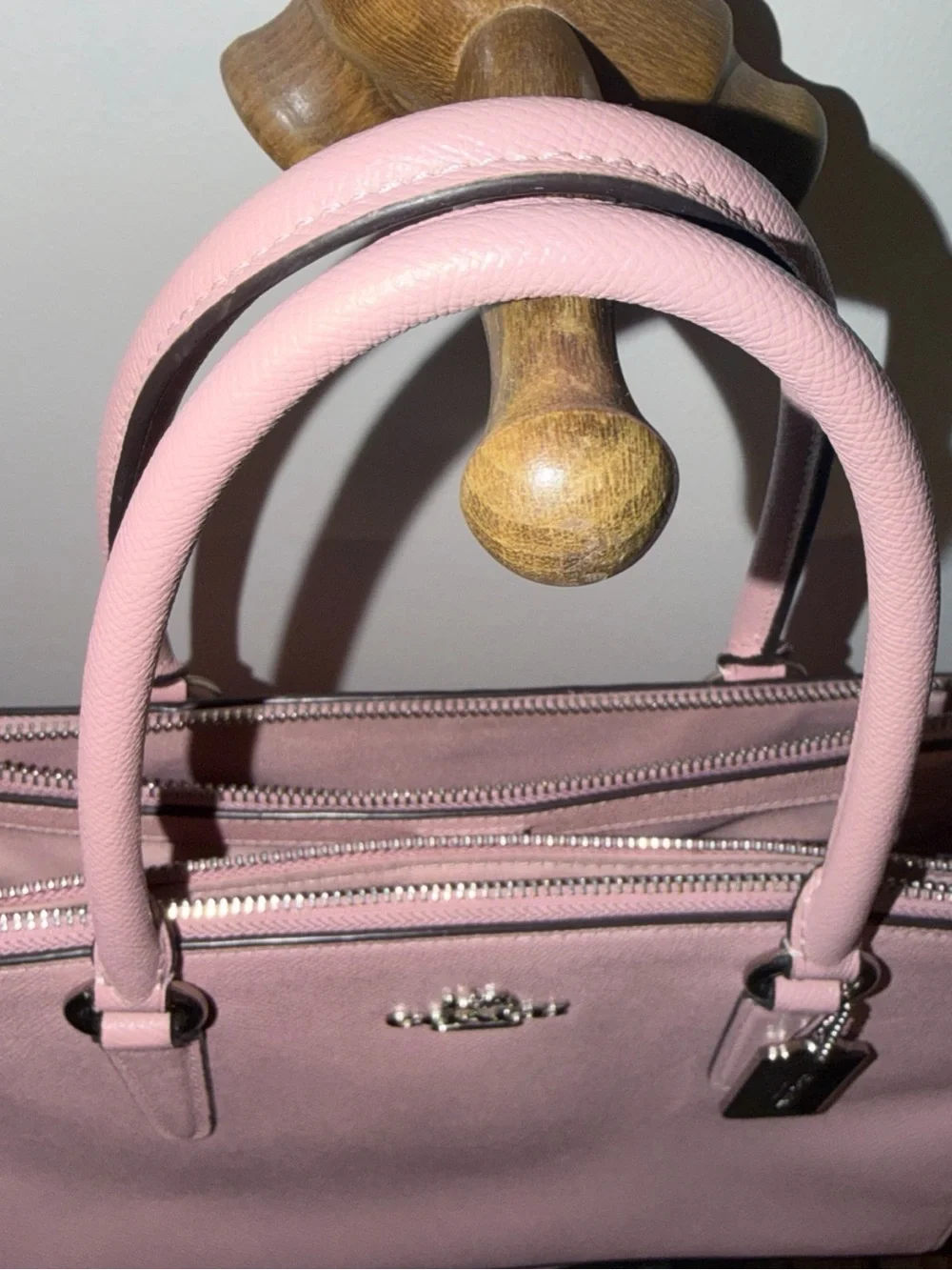 COACH Pink Leather Satchel with Silver Hardware